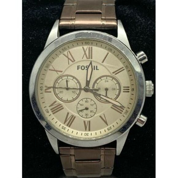 Fossil BQ2091 Men's Watch Analog Stainless Steel Band Brown Round Quartz D621 - Picture 1 of 9